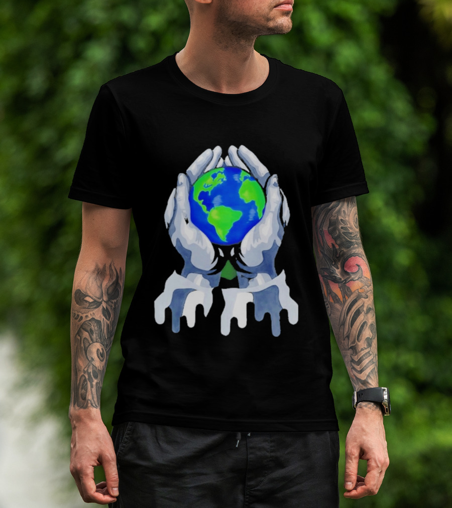 The Earth Lies In Our Hands Eco Friendly Planet Guardians T-Shirt