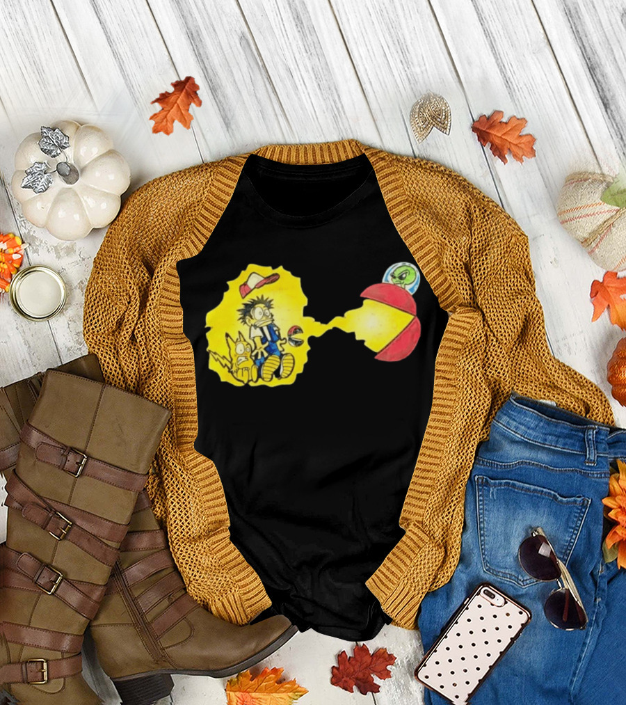 Pokémon Alien Nation Meets Pac Man Mashup T-Shirt