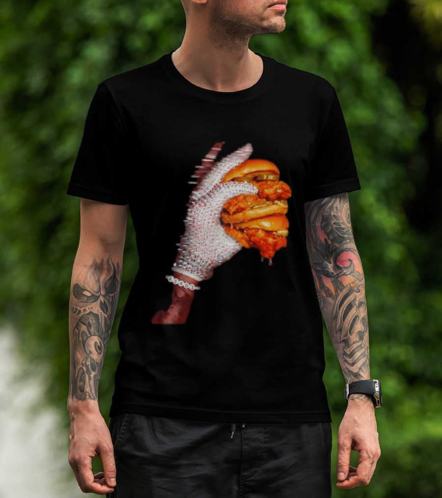 Shiny Gloves With Iceman Dreke Chicken Burger Meme T-Shirt