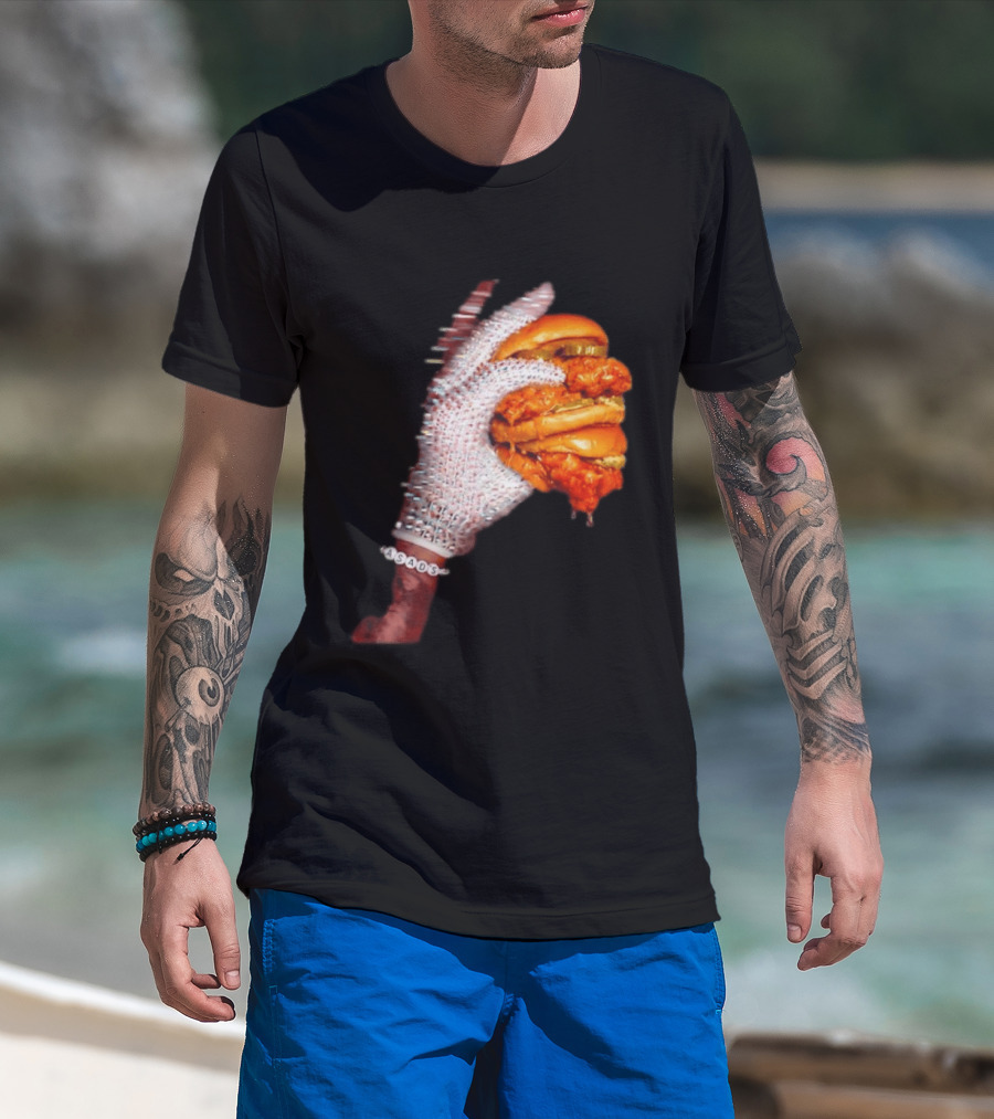 Shiny Gloves With Iceman Dreke Chicken Burger Meme T-Shirt