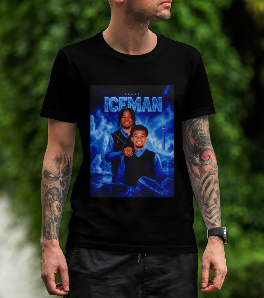 Drake Iceman Brothers Victor Wembanyama Stephon Castle Basketball Toronto Skyline T-Shirt