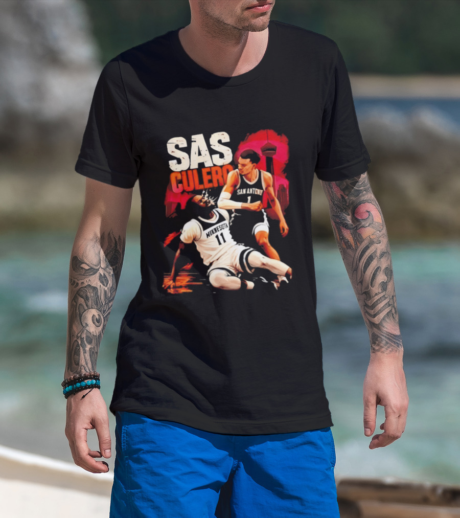 Sas Culero Victor Wembanyama Elbow Naz Reid Basketball 90s Style Retro Vintage 90s NBA T-Shirt