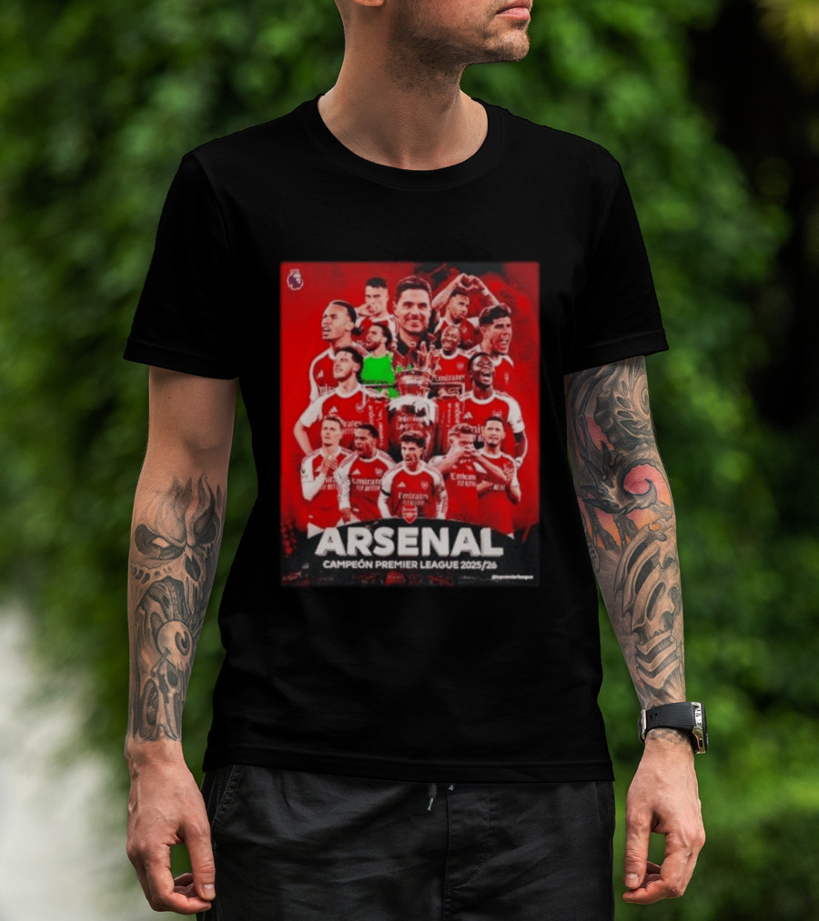 Arsenal Campeón Premier League 2025 2026 Team Players Celebration T-Shirt