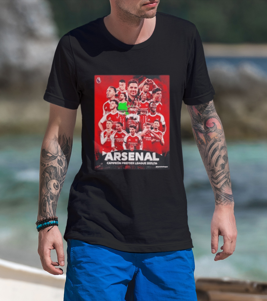 Arsenal Campeón Premier League 2025 2026 Team Players Celebration T-Shirt