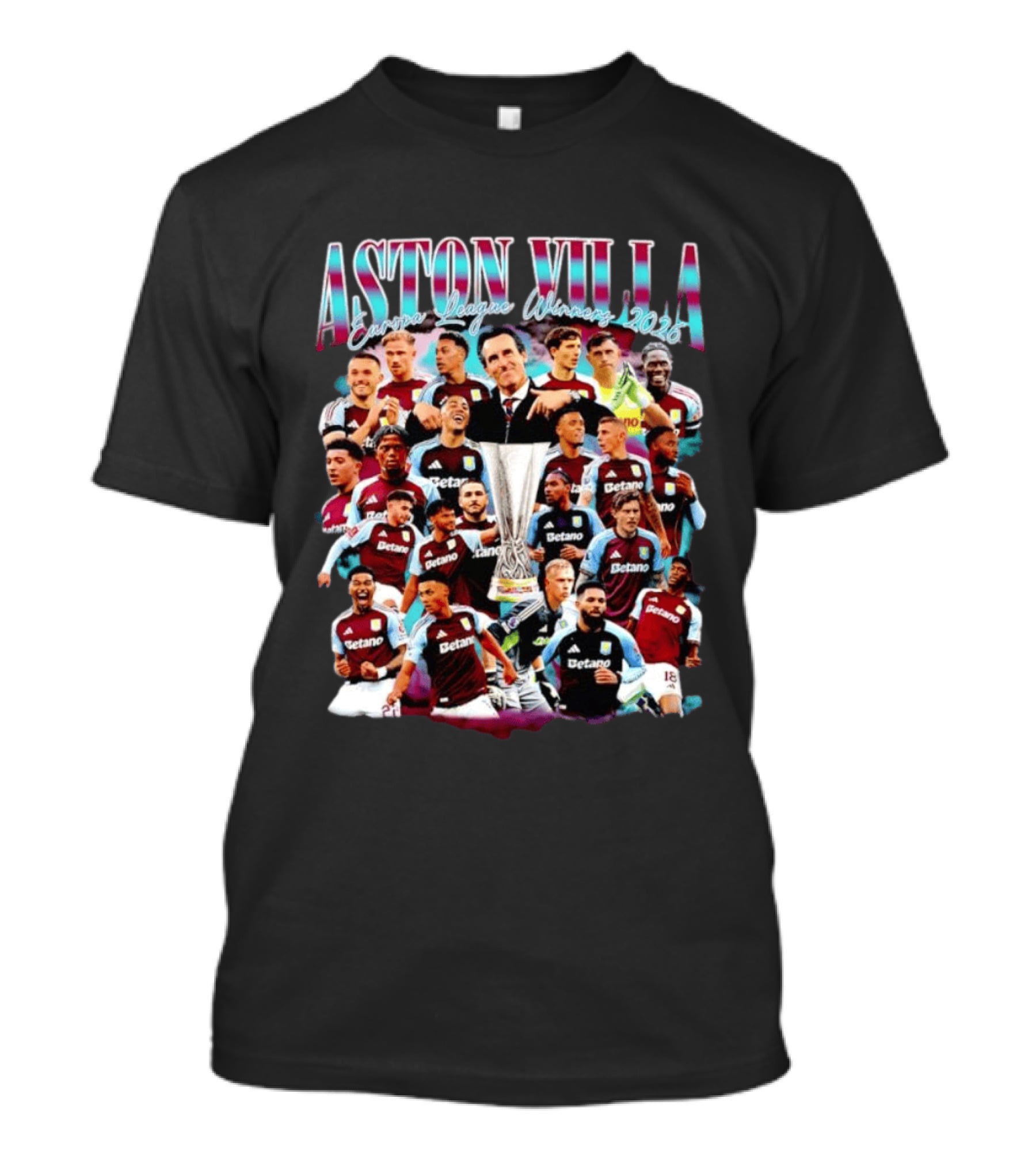 Aston Villa Europa League Winners 2026 Collage T-Shirt