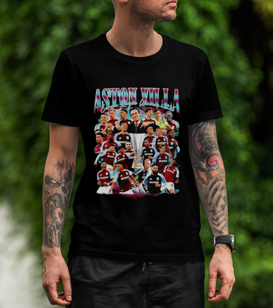 Aston Villa Europa League Winners 2026 Collage T-Shirt