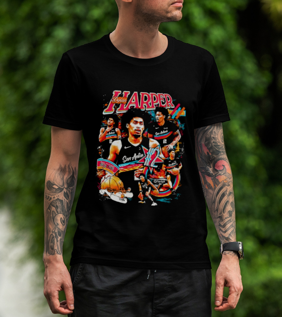 Dylan Harper San Antonio Spurs Basketball Number 2 T-Shirt