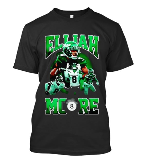 Elijah Moore New York Jets Number 8 NFL Team Player T-Shirt