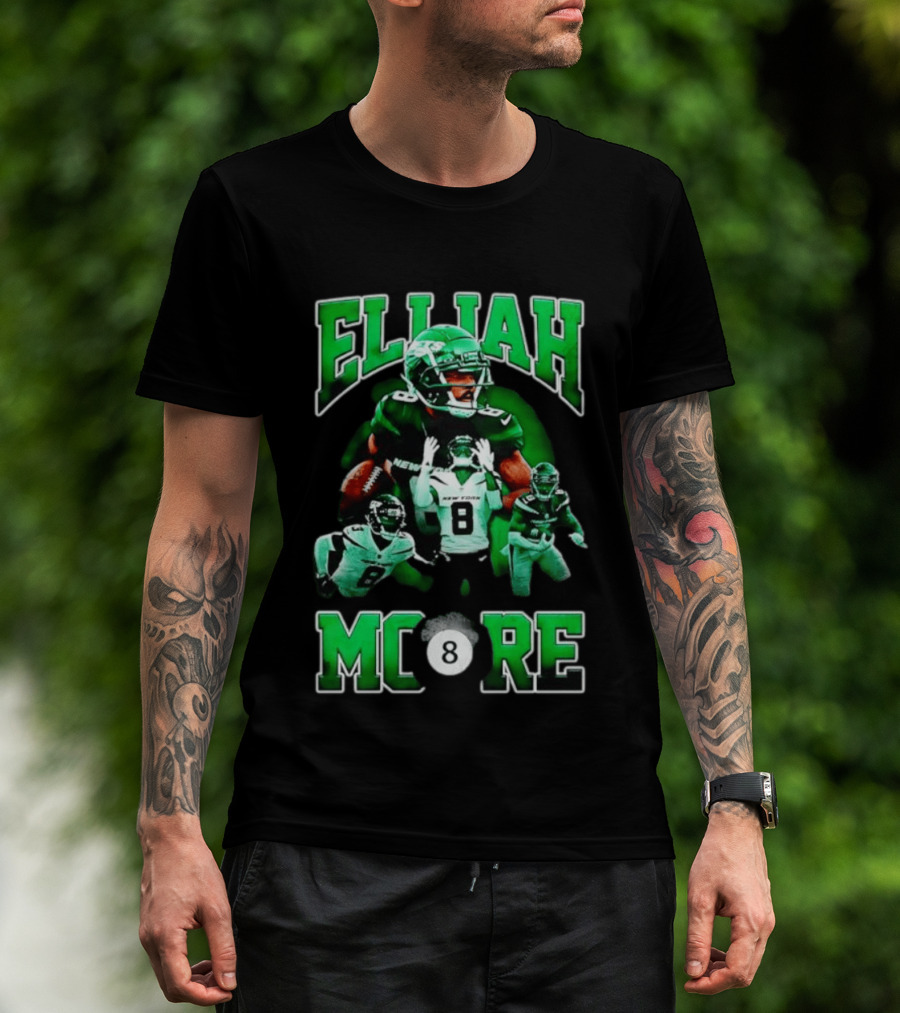 Elijah Moore New York Jets Number 8 NFL Team Player T-Shirt
