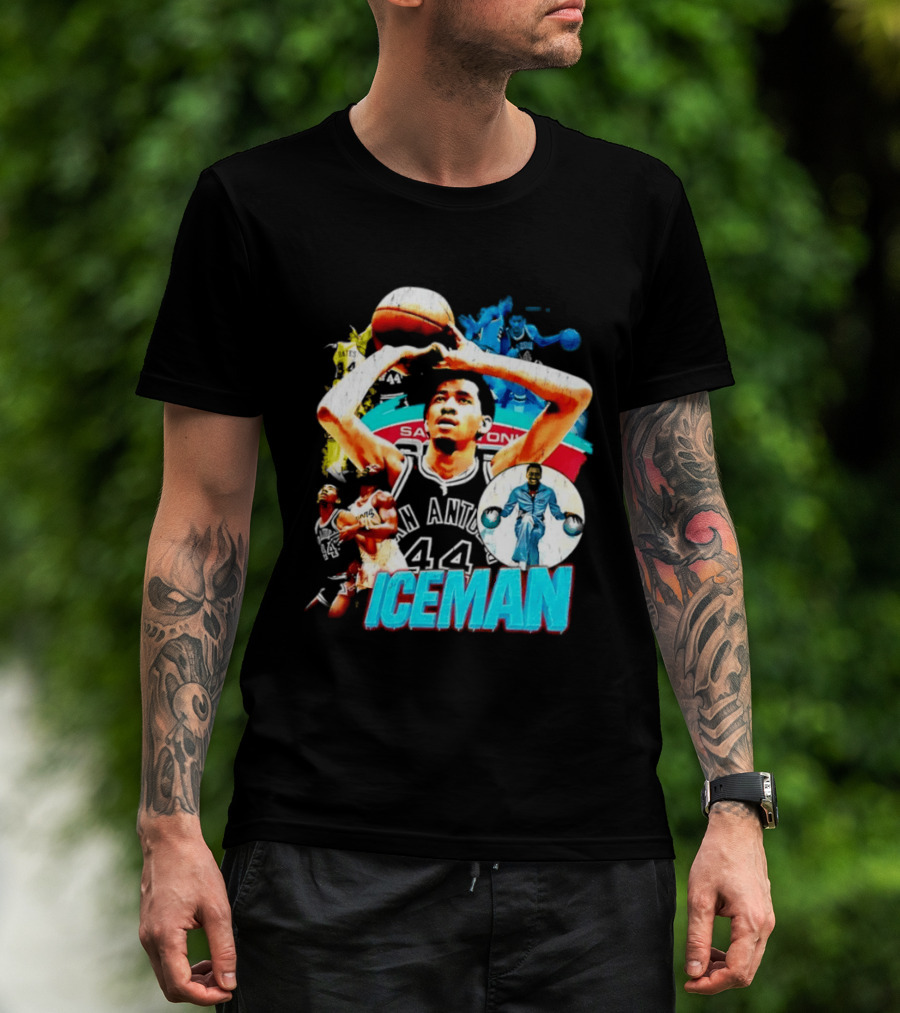 George Gervin Iceman San Antonio Spurs 44 Basketball Legend T-Shirt