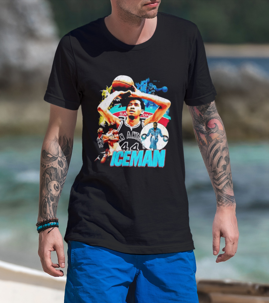 George Gervin Iceman San Antonio Spurs 44 Basketball Legend T-Shirt