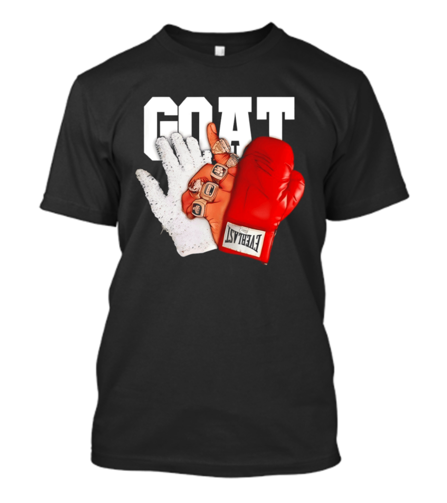 GOAT Michael Jordan Mike Tyson Chicago Bulls 23 Jackson Glove T-Shirt