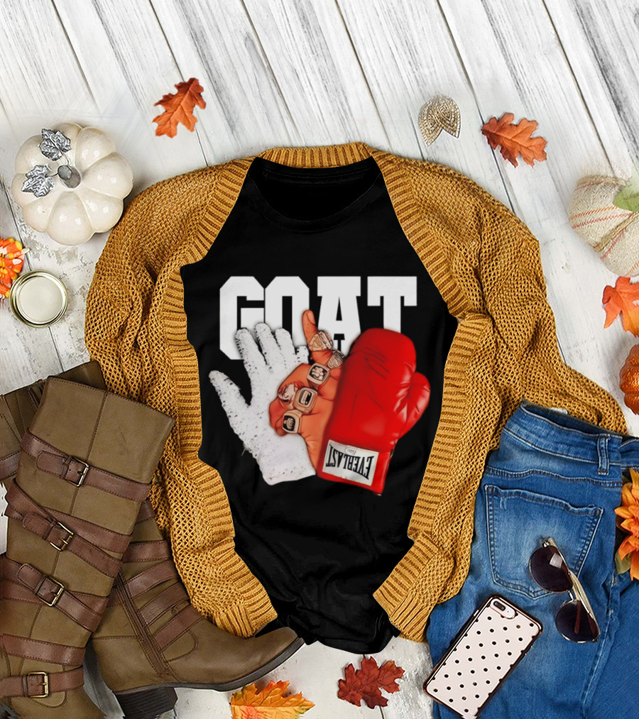 GOAT Michael Jordan Mike Tyson Chicago Bulls 23 Jackson Glove T-Shirt