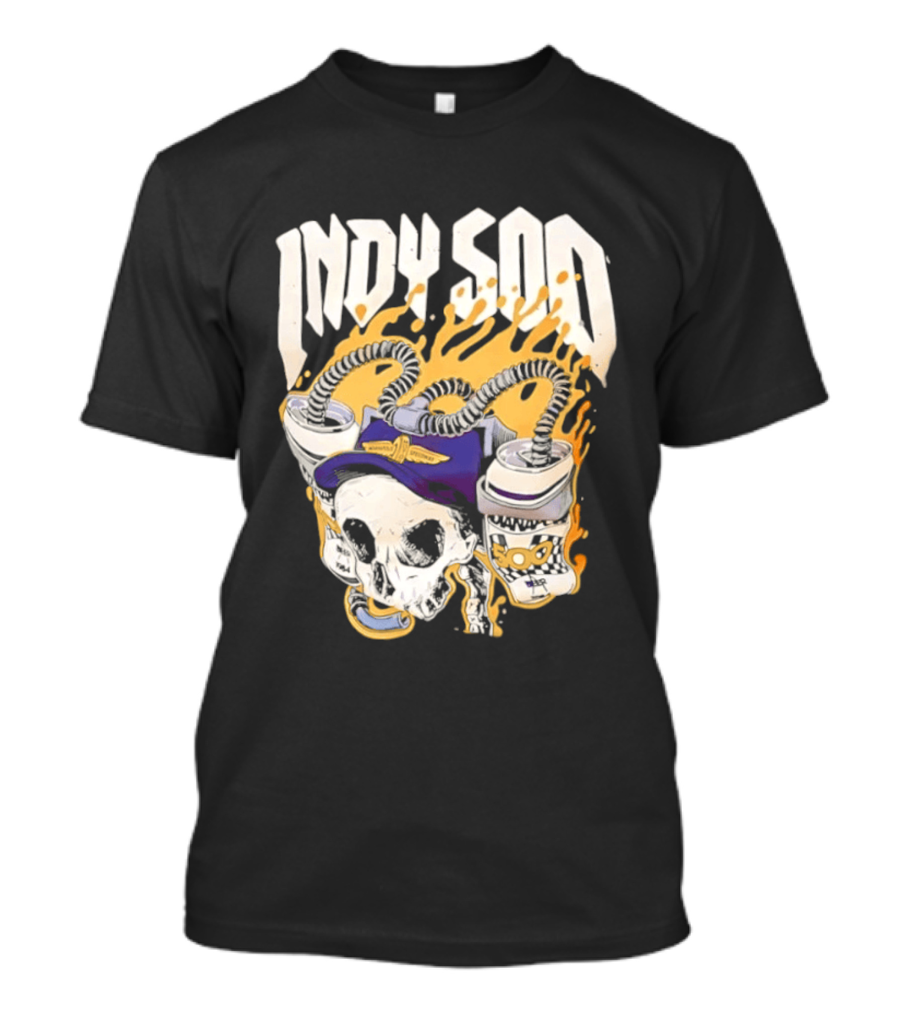 Indy 500 Skull Cap Beer Drinking Racing T-Shirt