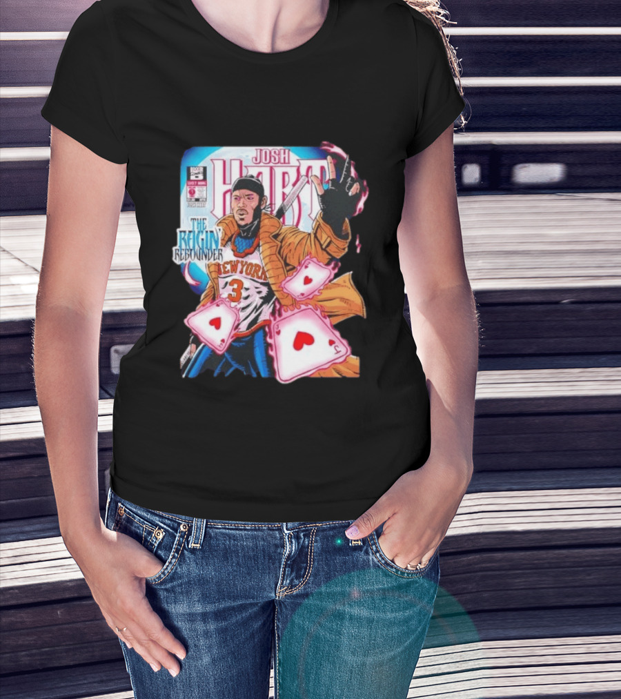 Josh Hart The Ragin' Rebounder Knicks New York Comic Style Basketball Cards T-Shirt
