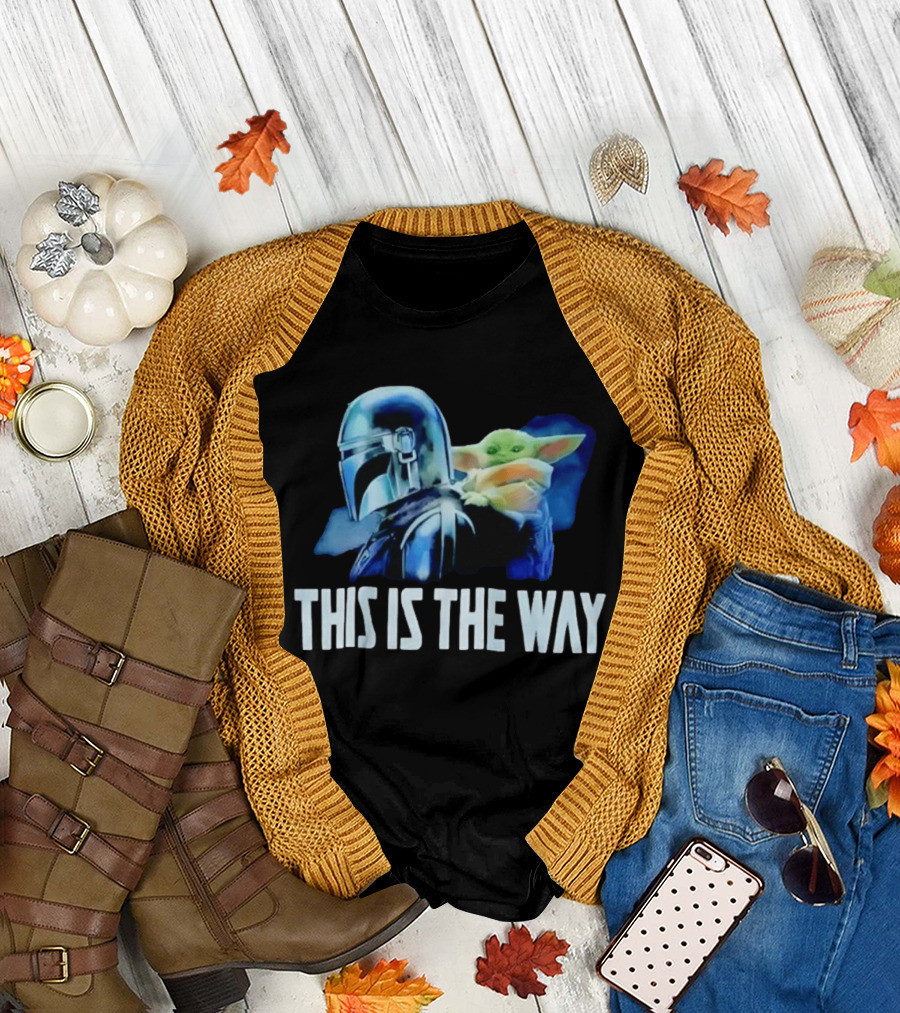 Mandalorian Helmet Grogu This Is the Way Star Wars Iconic Duo T-Shirt