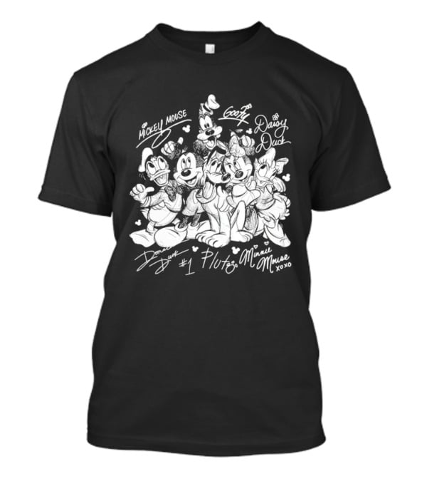 Mickey Mouse Goofy Daisy Duck Donald Duck Pluto Minnie Mouse Friends 2026 Disneyland Trip Sketch T-Shirt