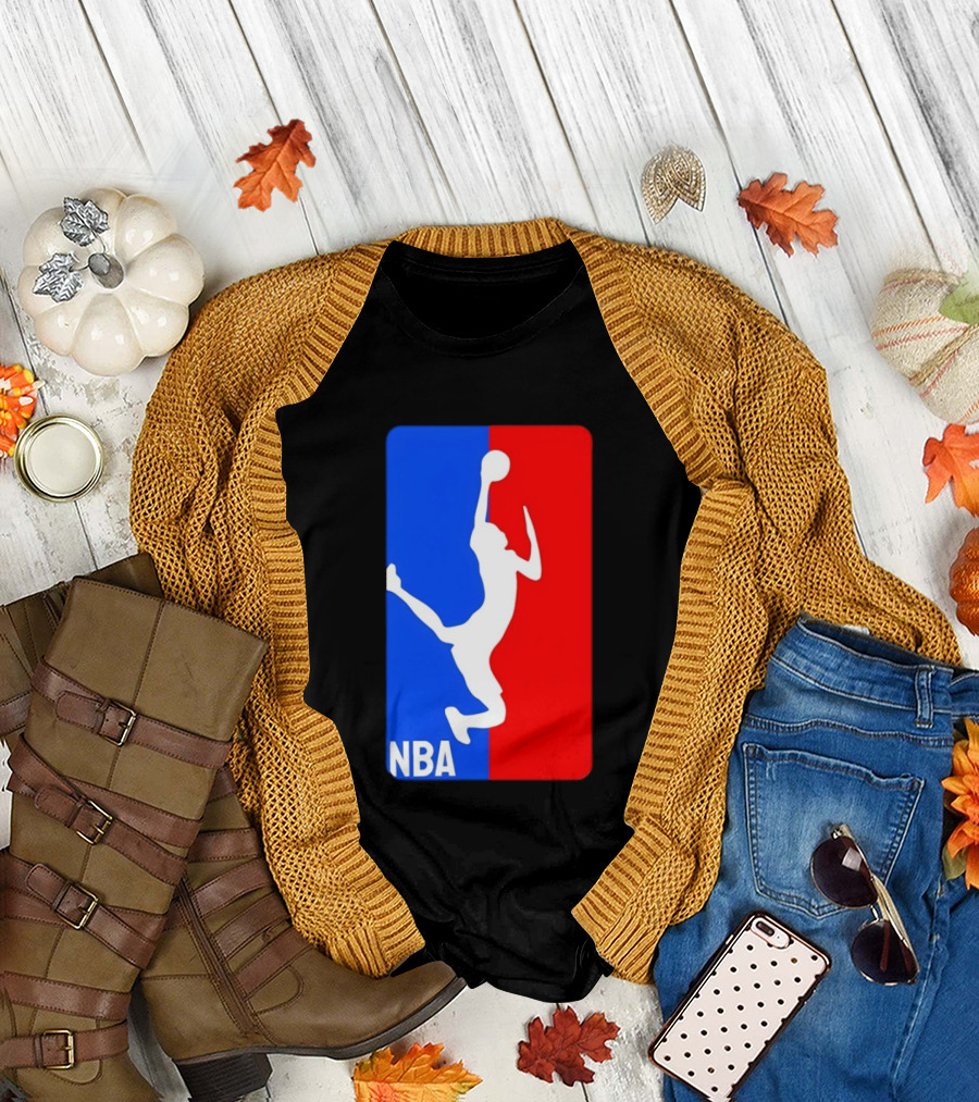 NBA Basketball 2026 Dunk Silhouette Red Blue T-Shirt