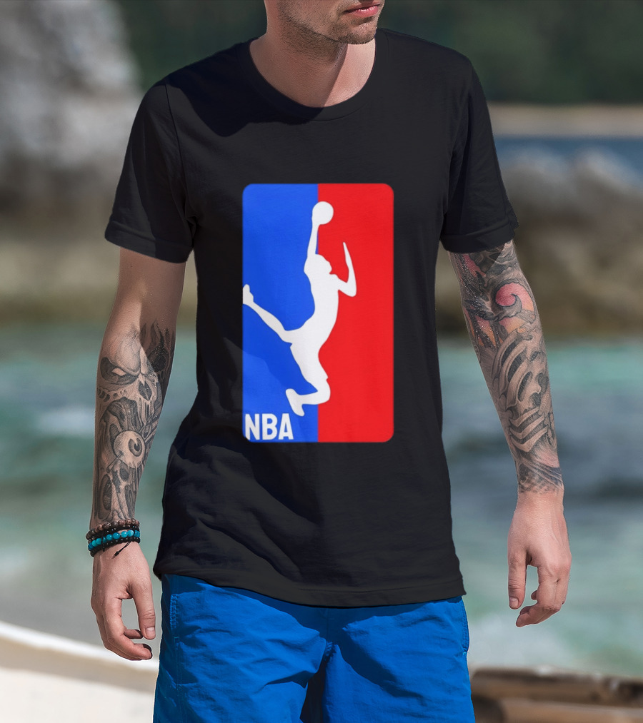 NBA Basketball 2026 Dunk Silhouette Red Blue T-Shirt
