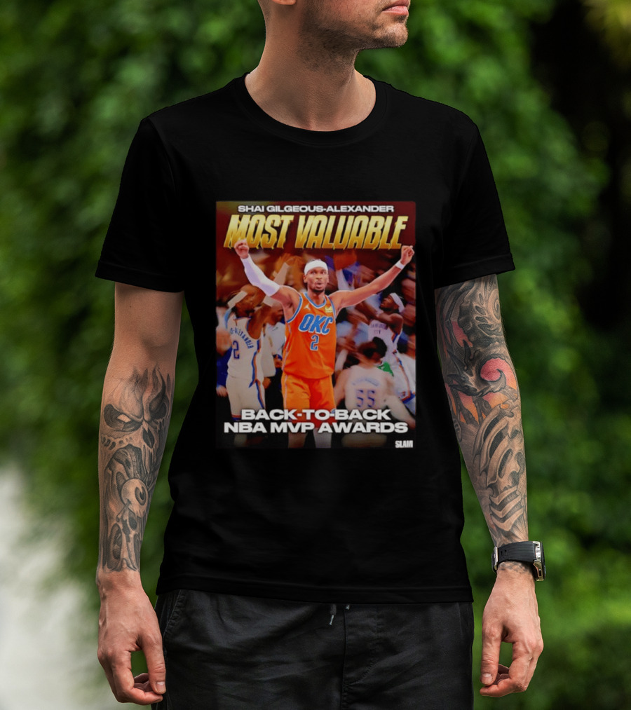 Shai Gilgeous Alexander Oklahoma City Thunder Most Valuable Back To Back NBA MVP Awards T-Shirt