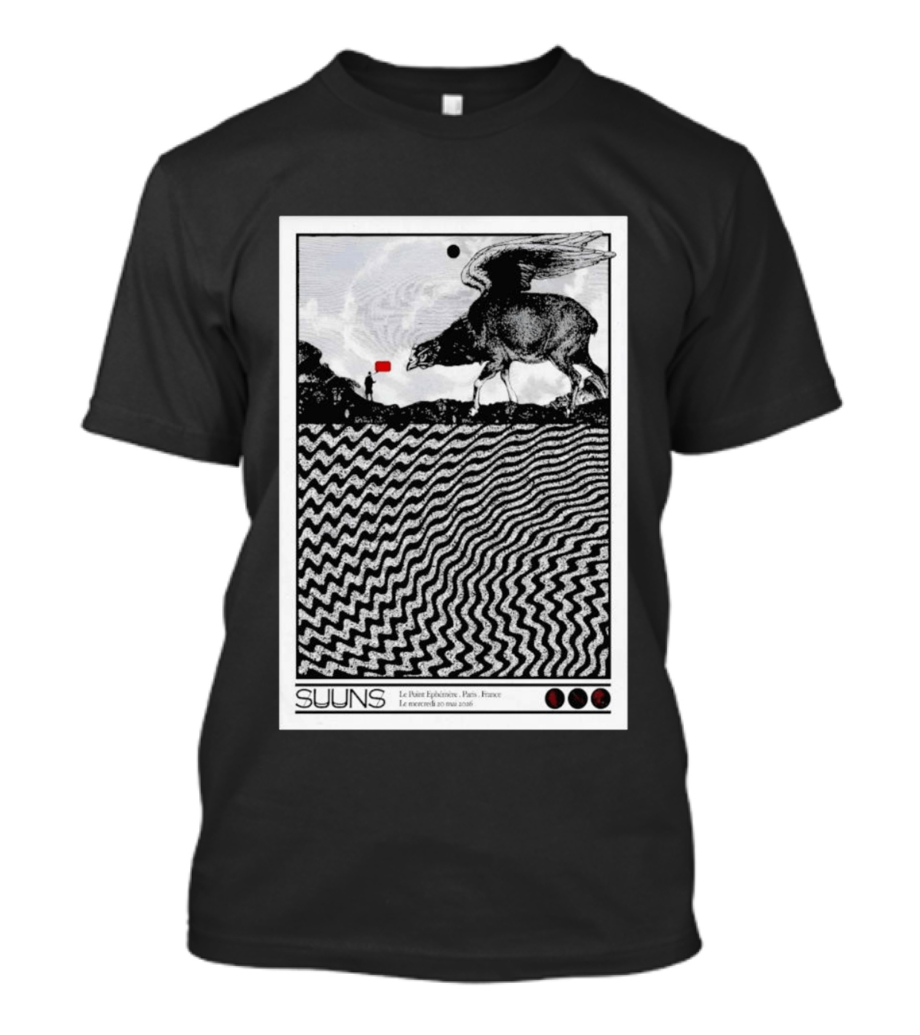 SUUNS Le Point Ephémère Paris France 20 Mai 2026 Winged Creature Landscape T-Shirt