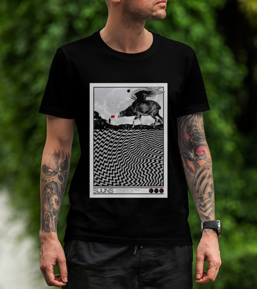 SUUNS Le Point Ephémère Paris France 20 Mai 2026 Winged Creature Landscape T-Shirt
