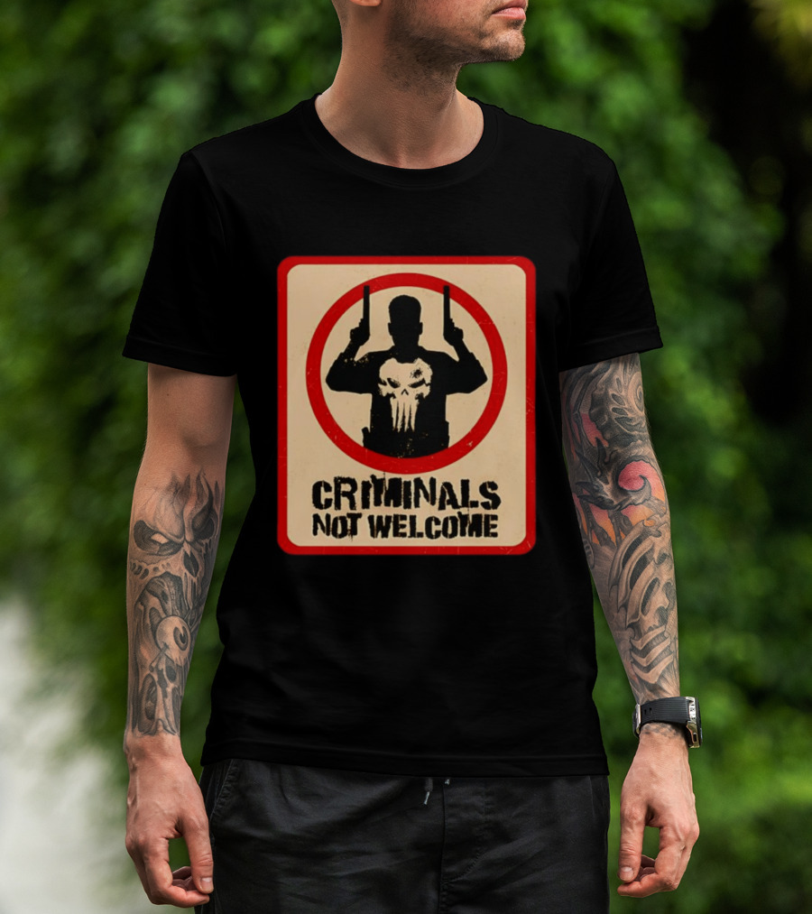 The Punisher Marvel Comics Criminals Not Welcome T-Shirt