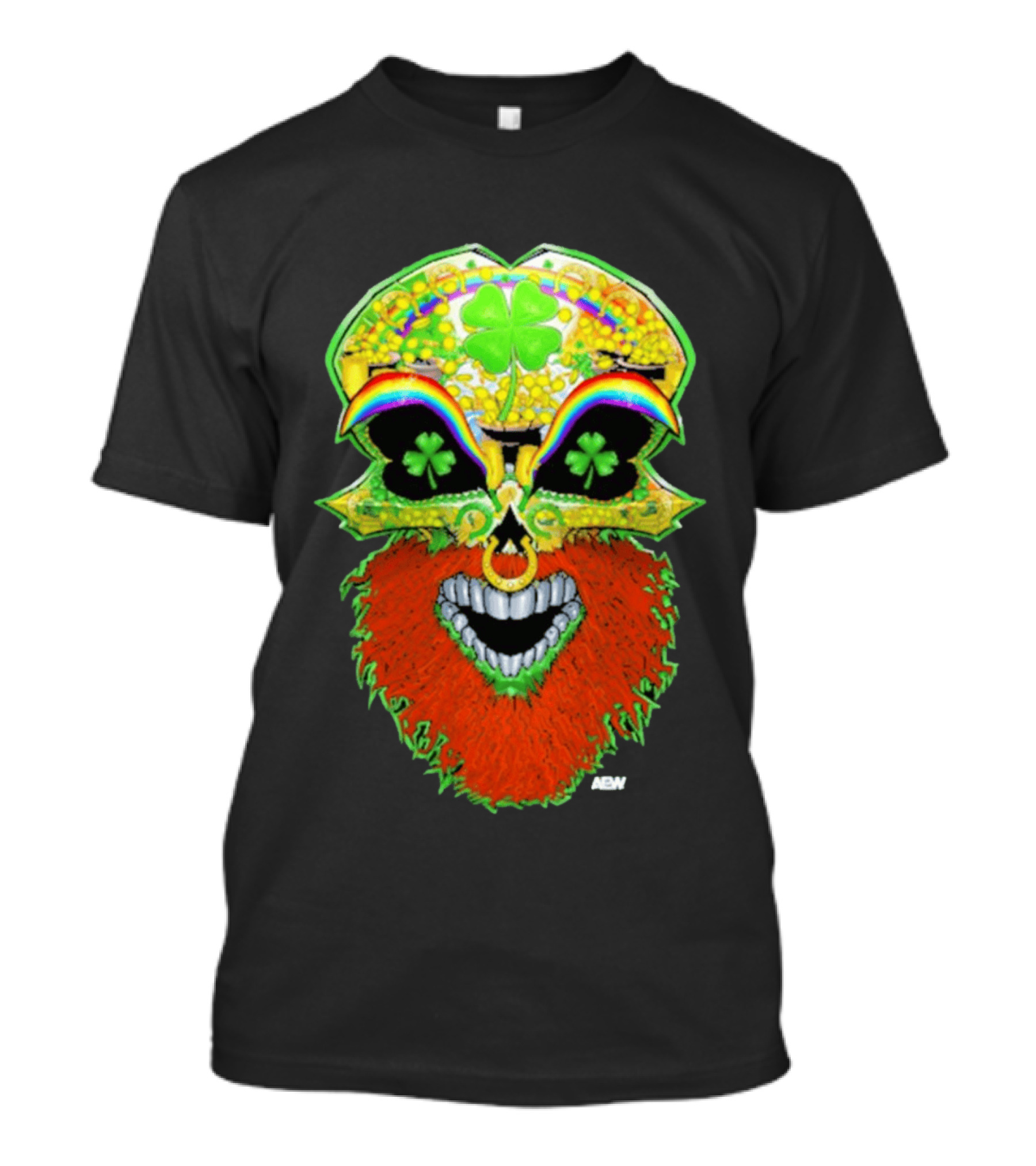 Tommaso Ciampa Lucky Psycho AEW Skull Four Leaf Clover Rainbow T-Shirt