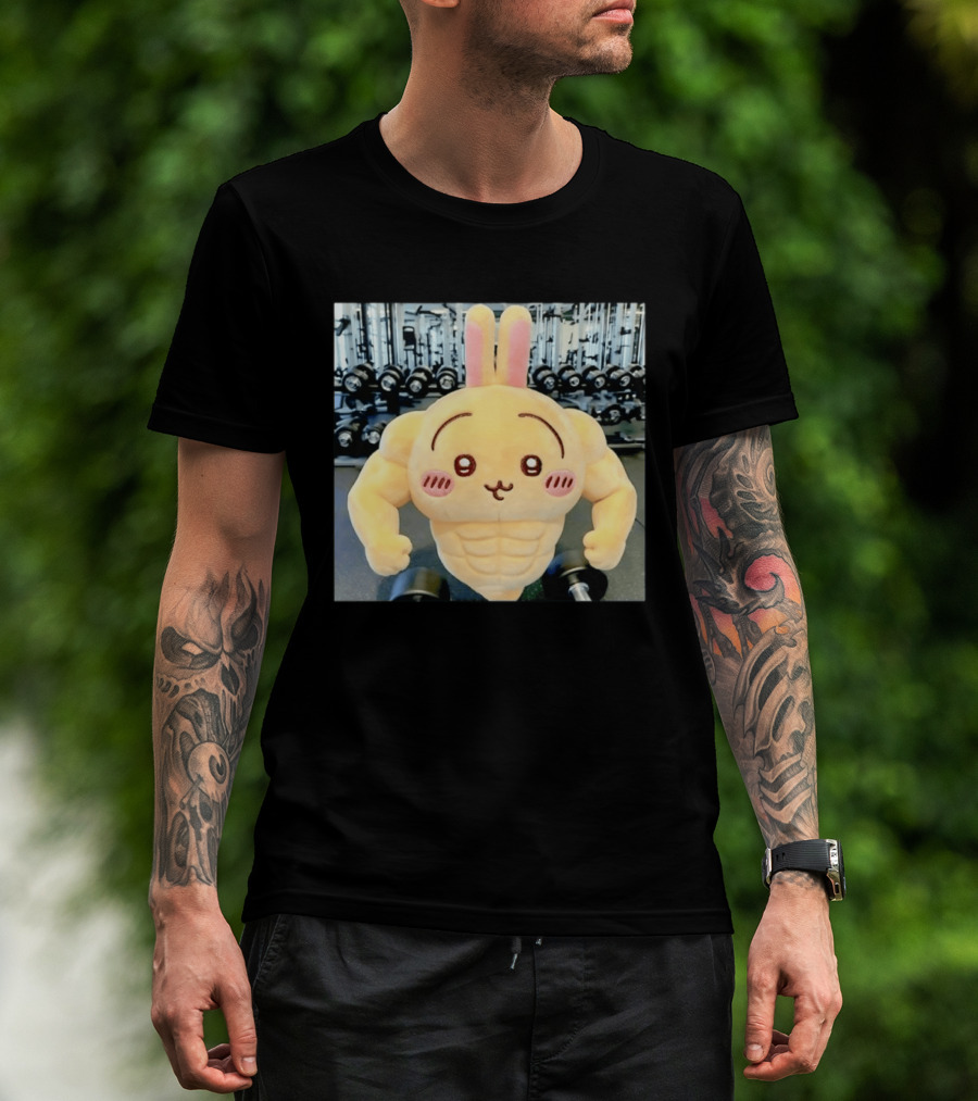 Usagi Muscle Chiikawa Buff Bunny Plush Toy T-Shirt