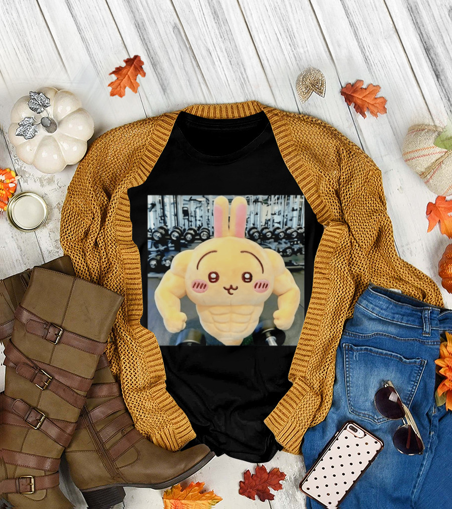 Usagi Muscle Chiikawa Buff Bunny Plush Toy T-Shirt