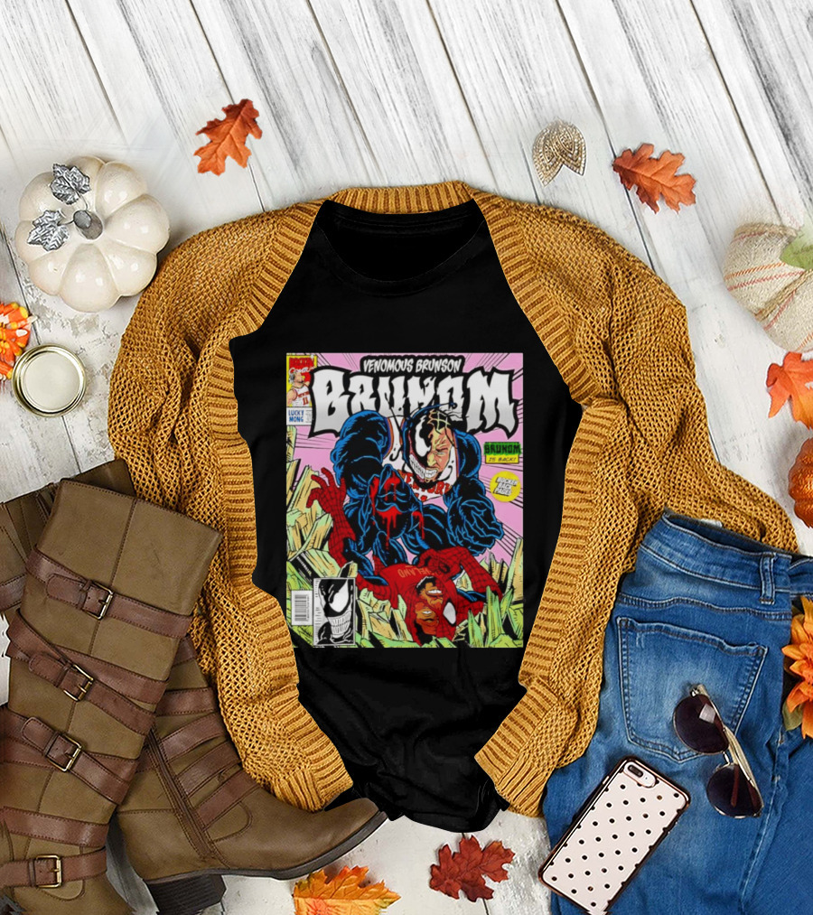 Venomous Brunson Venom X Jalen Brunson Marvel Comic Brunes Back Cover Price T-Shirt