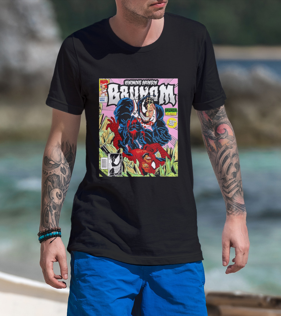 Venomous Brunson Venom X Jalen Brunson Marvel Comic Brunes Back Cover Price T-Shirt