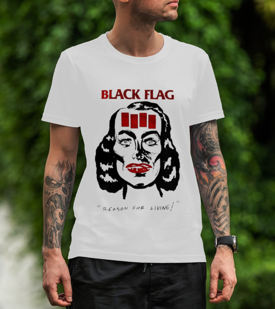 Black Flag Reason For Living Rare 80s T-Shirt