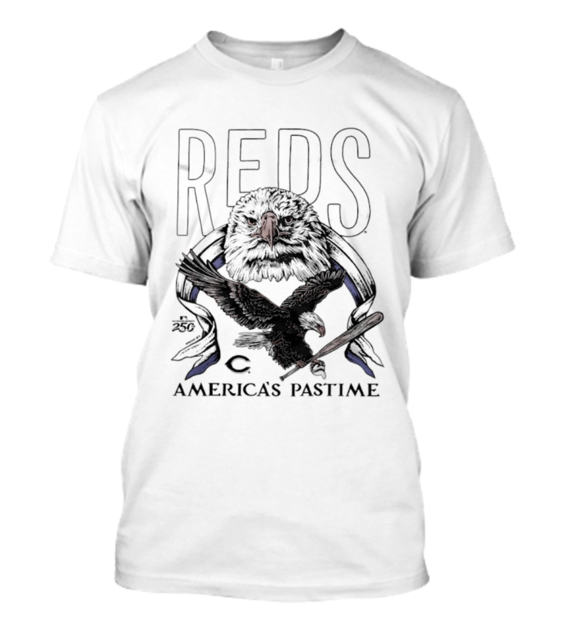 Cincinnati Reds Bald Eagle America's Pastime 250th Celebration T-Shirt