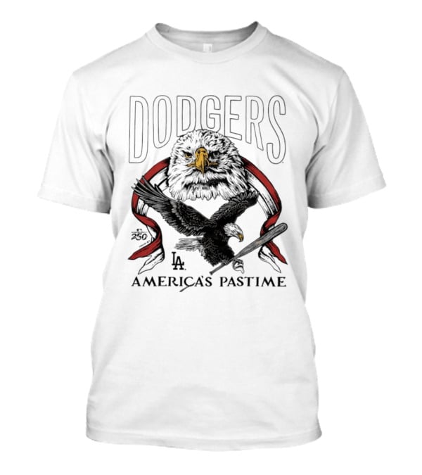 Dodgers LA Bald Eagle America's Pastime 250 Celebration T-Shirt