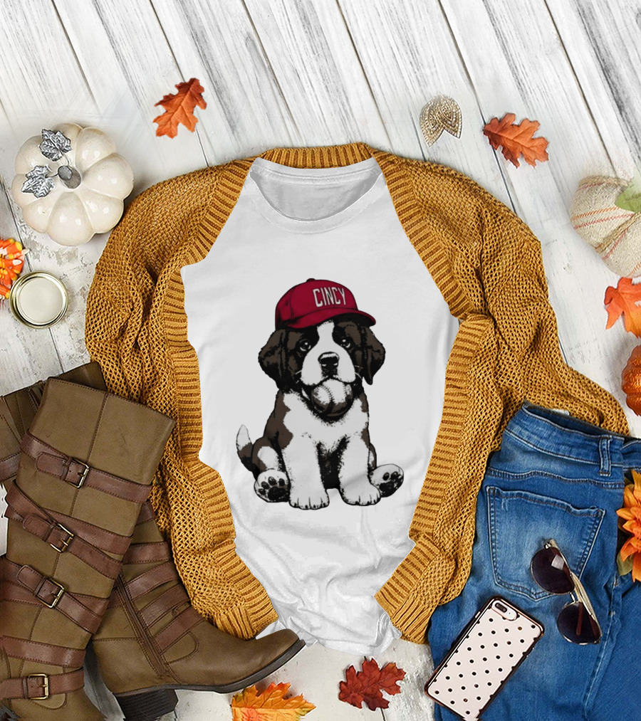 Cincy Schottzie Dog Stuffy Cincinnati Red Baseball T-Shirt