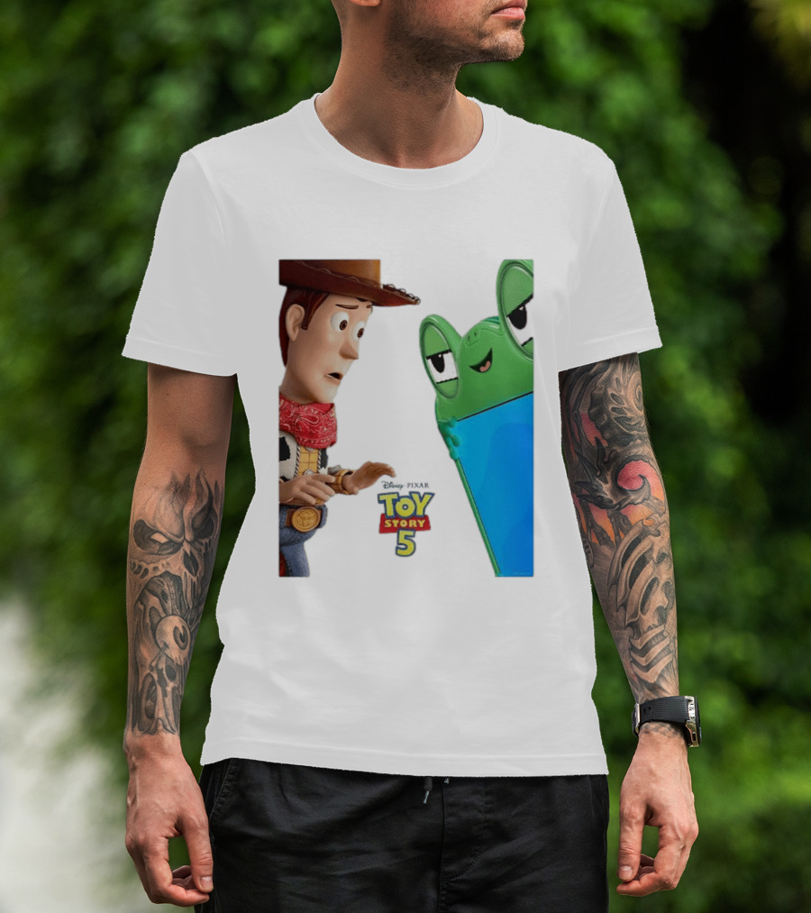 Toy Story 5 Woody And Animated Frog Encounter T-Shirt