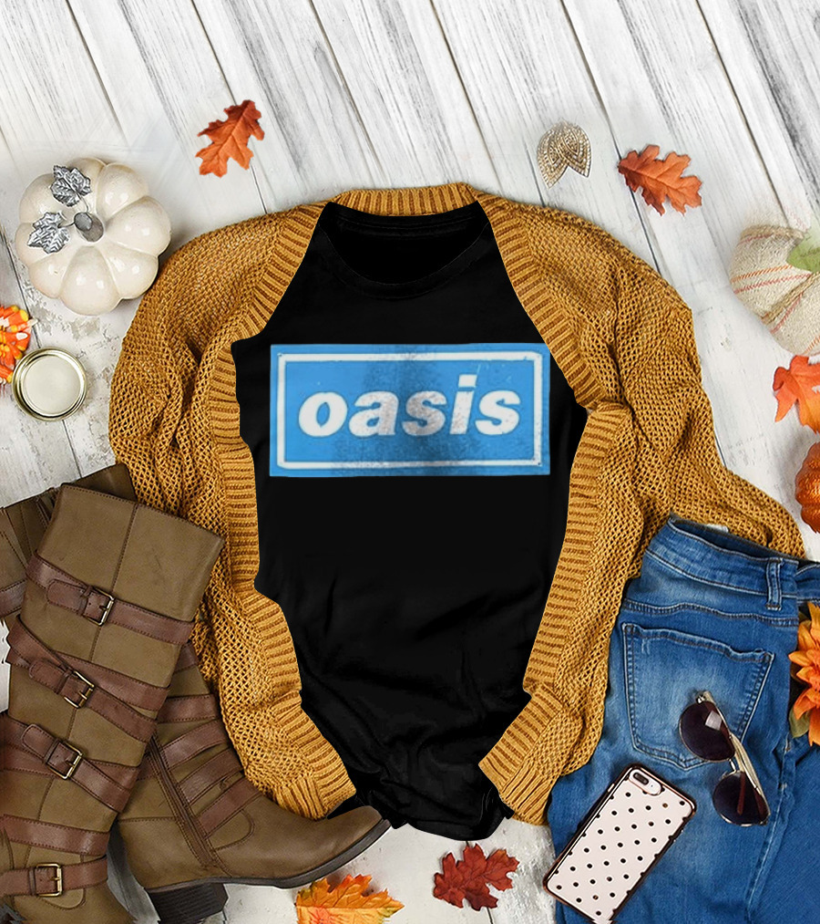 Oasis Vintage Blue Distressed Box T-Shirt