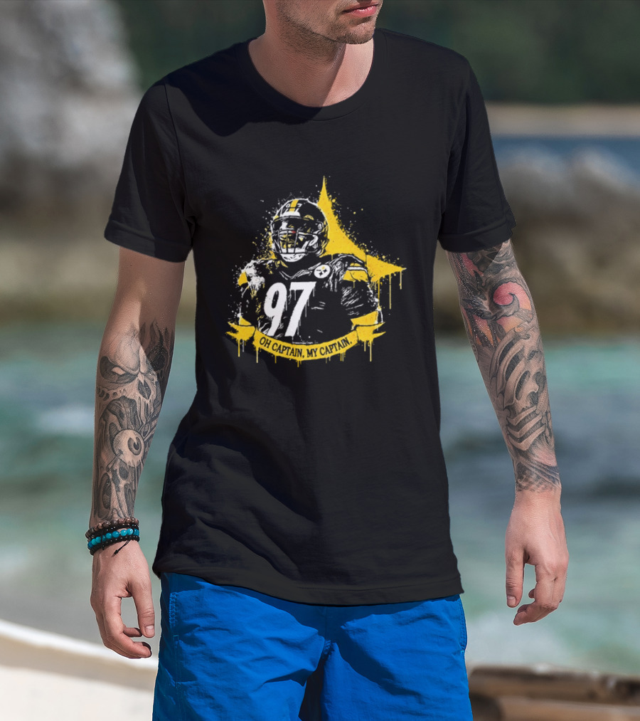 Oh Captain My Captain Cameron Heyward 97 Pittsburgh Steelers T-Shirt