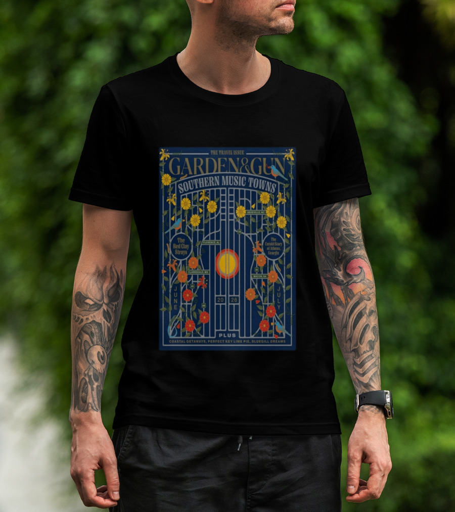 Garden And Gun Southern Music Towns June July 2026 Asheville Florence Clarksdale Athens Macon T-Shirt