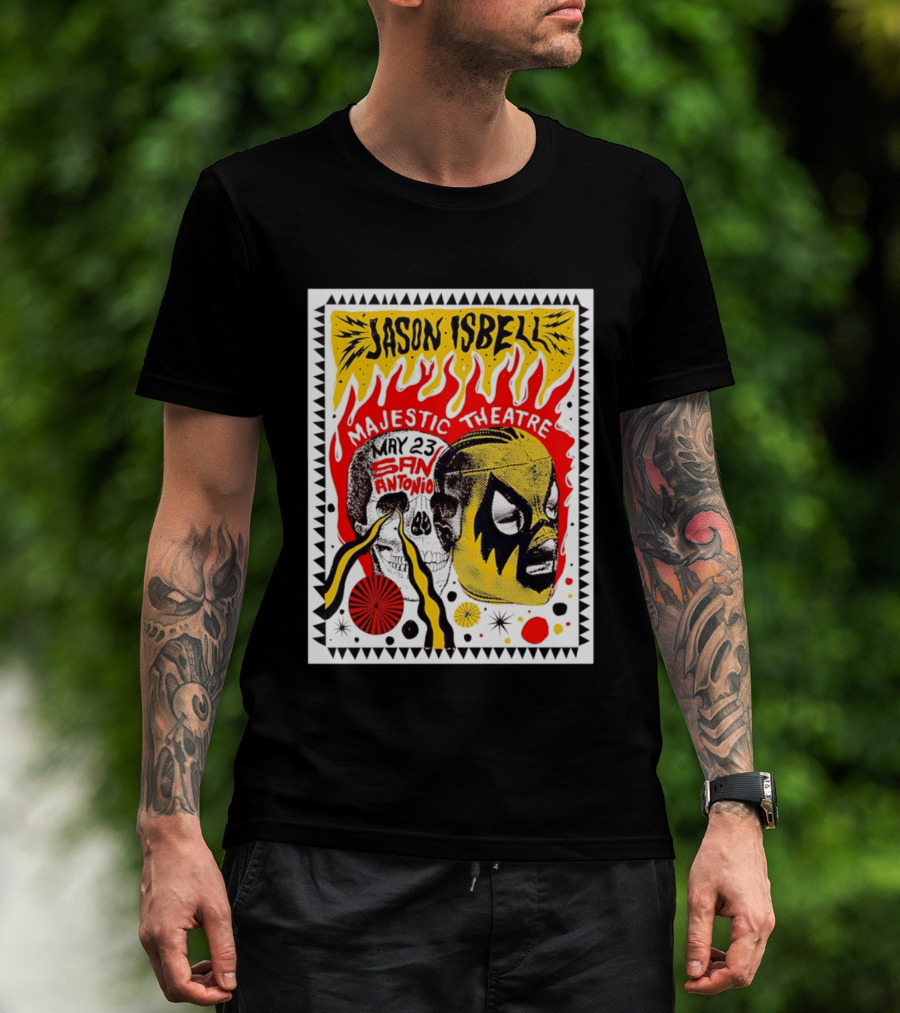 Jason Isbell May 23 San Antonio Majestic Theatre Skull And Mask T-Shirt