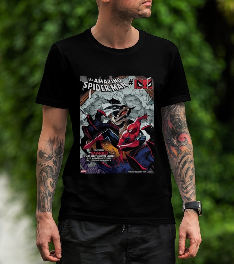 The Amazing Spider Man 1000 Featuring Ravaged By Joe Kelly Pepe Larraz Plus Anniversary Stories Marvel Variant Cover T-Shirt
