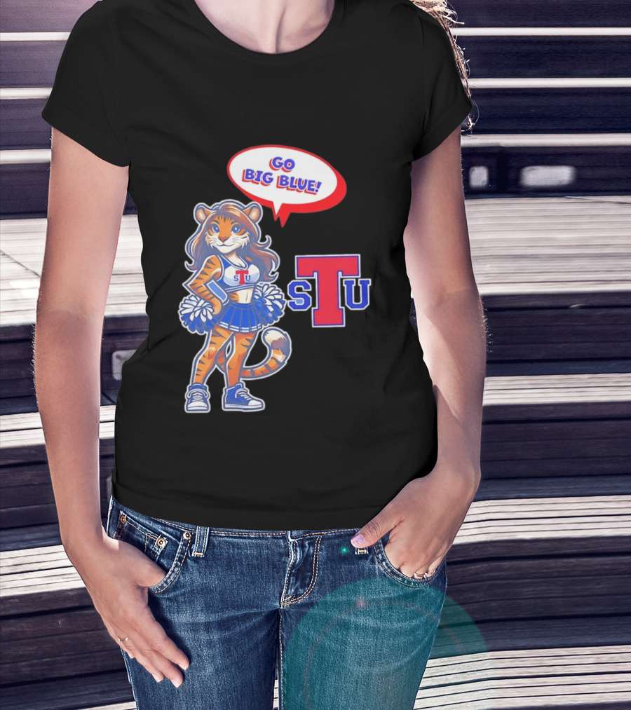 Tiger Cheerleader Go Big Blue STU T-Shirt