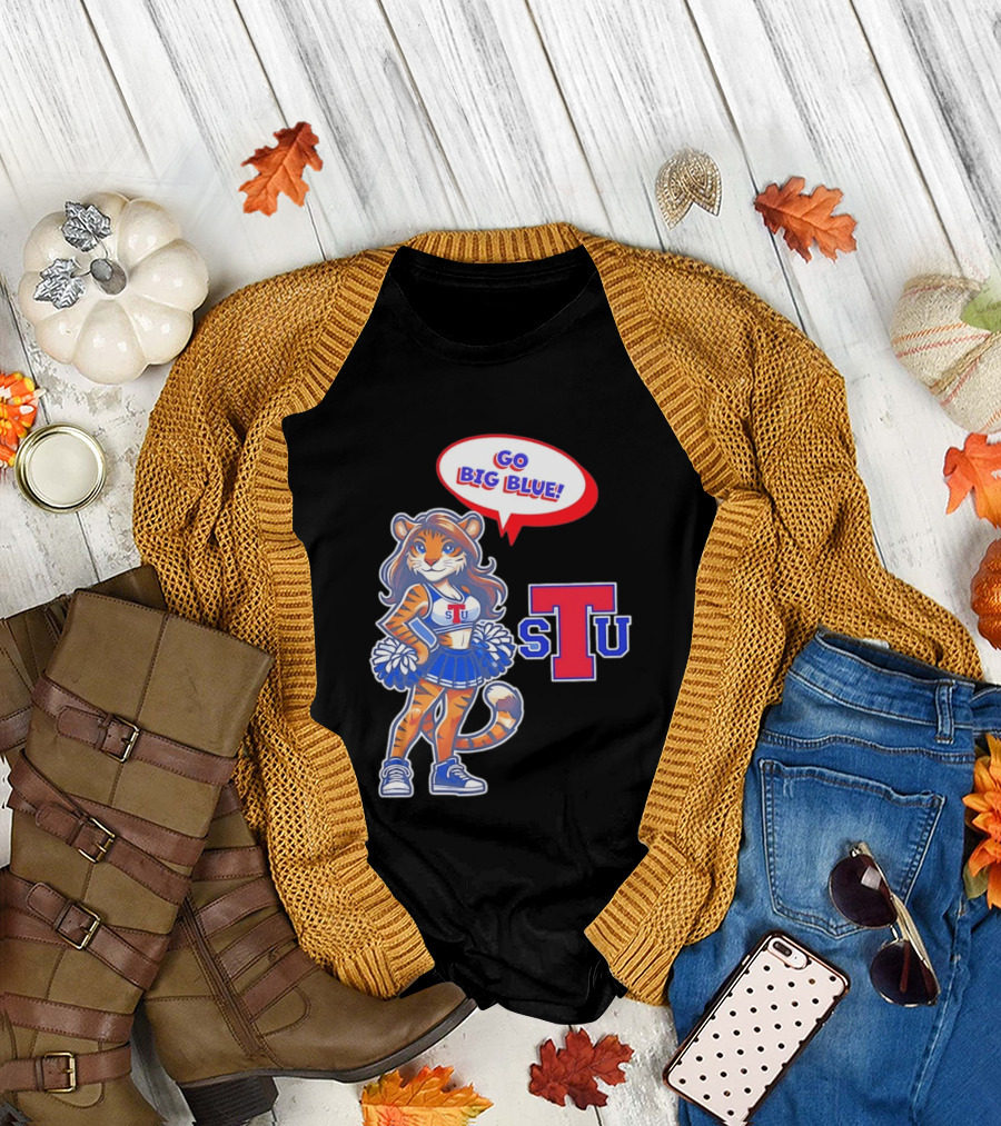 Tiger Cheerleader Go Big Blue STU T-Shirt