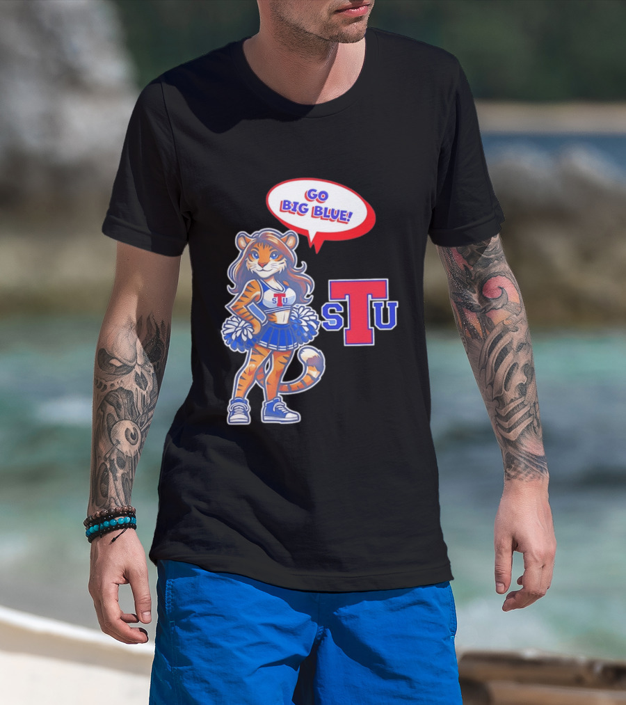 Tiger Cheerleader Go Big Blue STU T-Shirt
