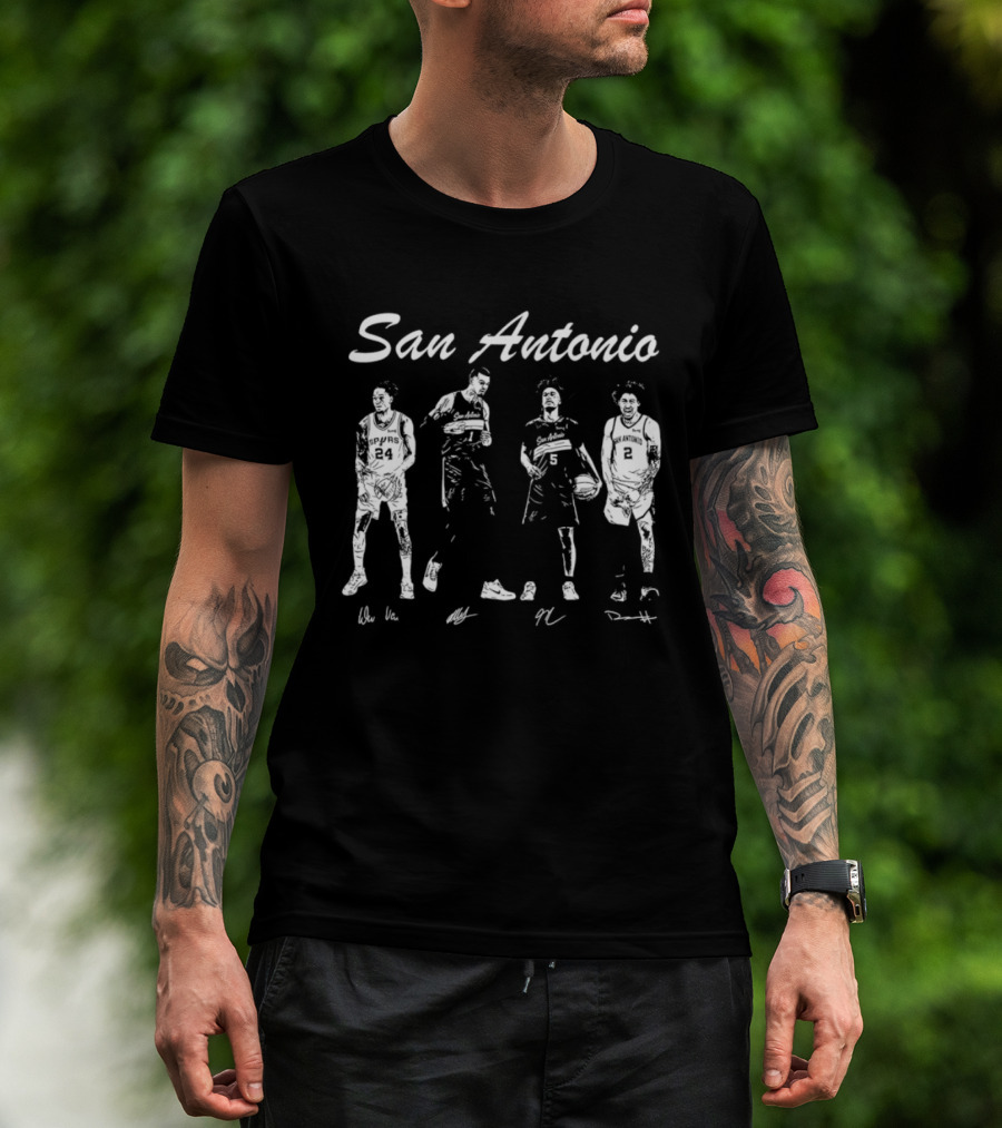 San Antonio Spurs Victor Wembanyama Harper Castle Vassell Basketball T-Shirt