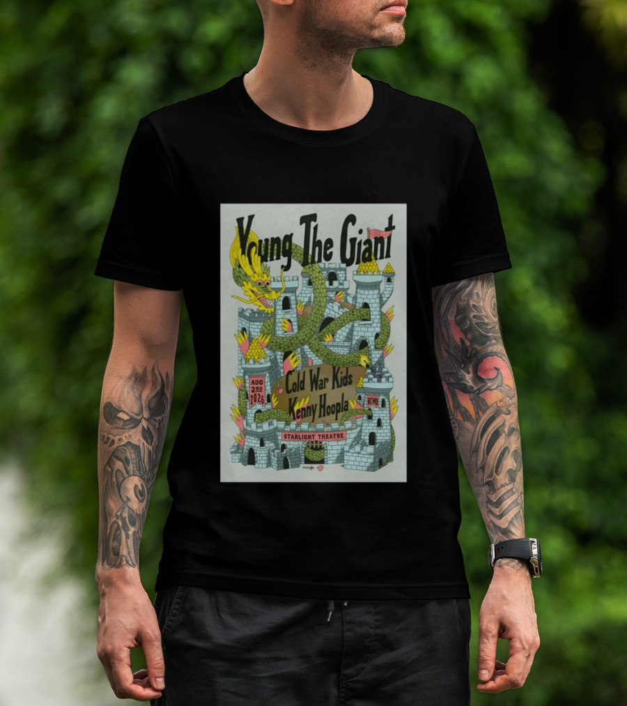 Young The Giant Aug 2 2026 Starlight Theatre Kansas City MO Cold War Kids KennyHoopla Dragon Castle T-Shirt