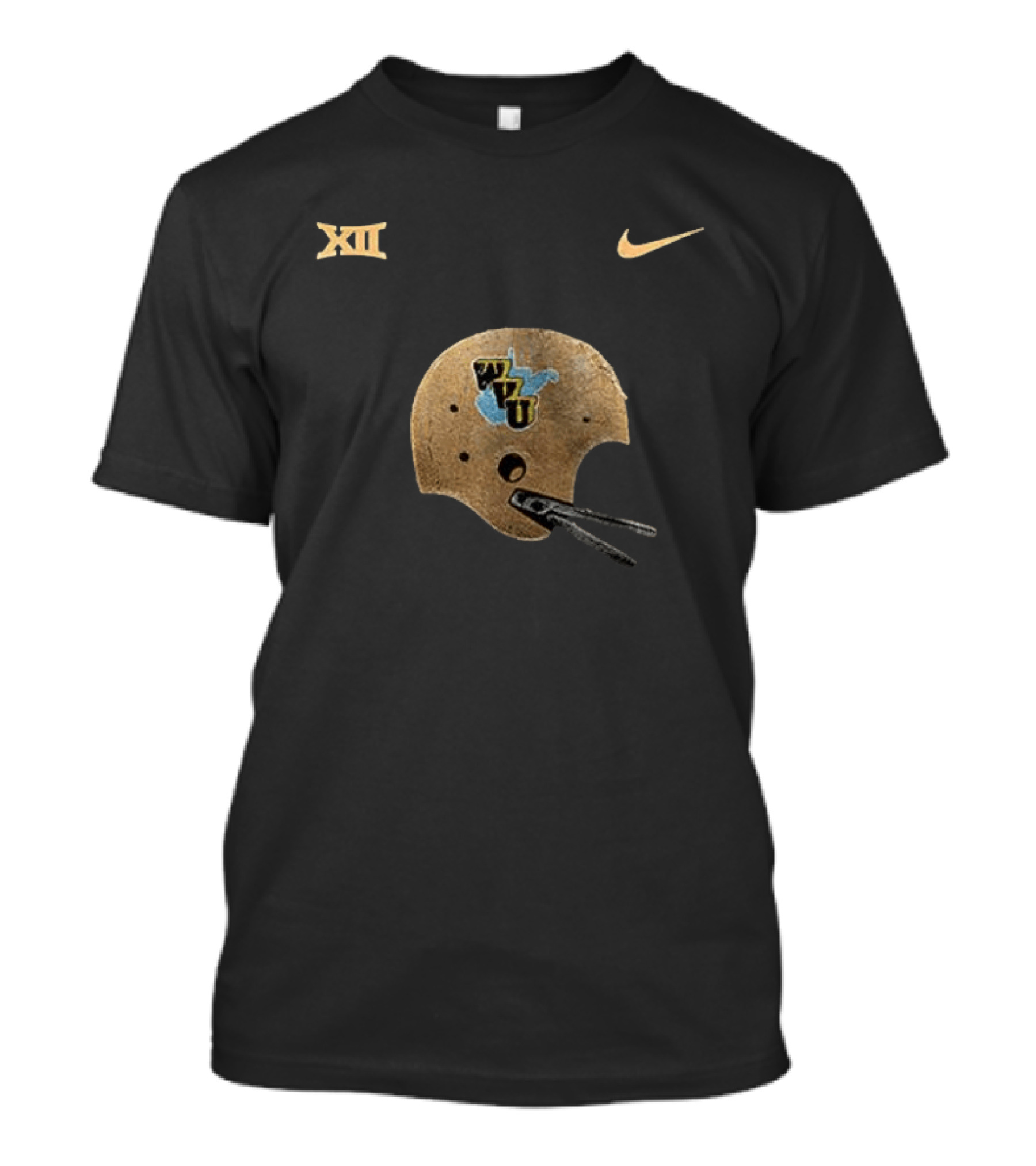 West Virginia Mountaineers 1965 Throwback WVU Helmet Nike Big XII T-Shirt