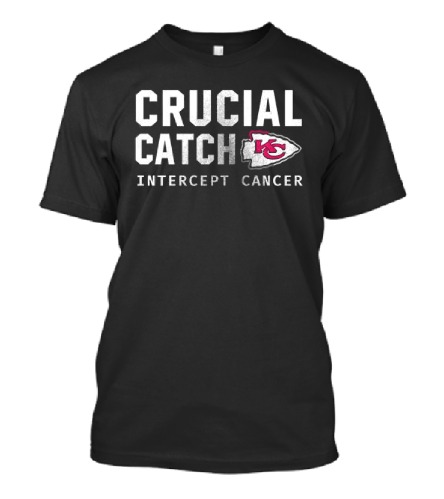 Kansas City Chiefs Crucial Catch Intercept Cancer KC Arrowhead T-Shirt