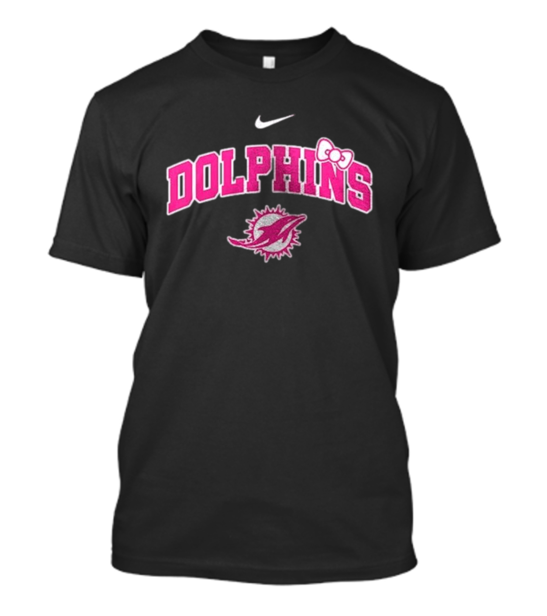 Miami Dolphins X Hello Kitty Her Fight Is Our Fight Pink Out T-Shirt